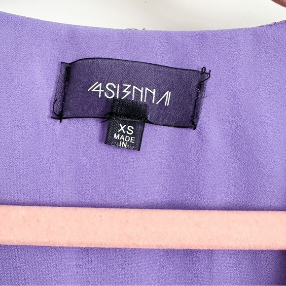 4SI3NNA Purple Aurelie Long Sleeve Minidress sz XS - Picture 10 of 10